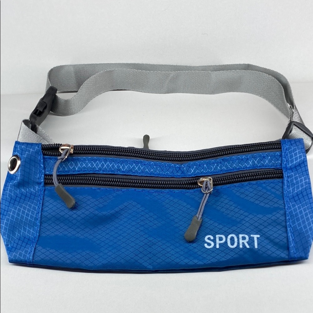 Sport Blue and Gray Waist Bag Unisex
